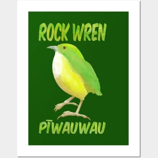 Rock Wren Piwauwau NZ bird Posters and Art